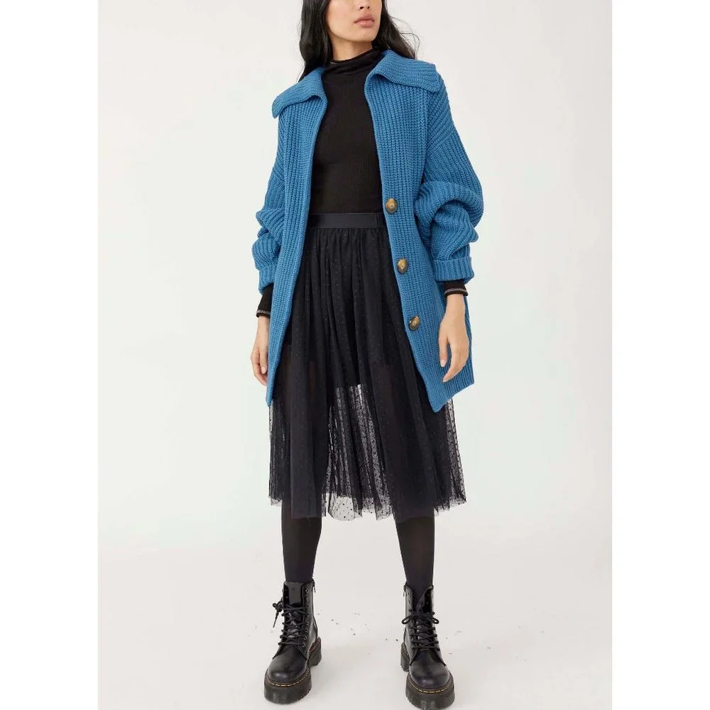 🎉LAST CHANCE🎉 NWT Free People Swim Too Deep Cardi / Peacock Plume - Picture 1 of 6